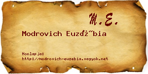Modrovich Euzébia névjegykártya